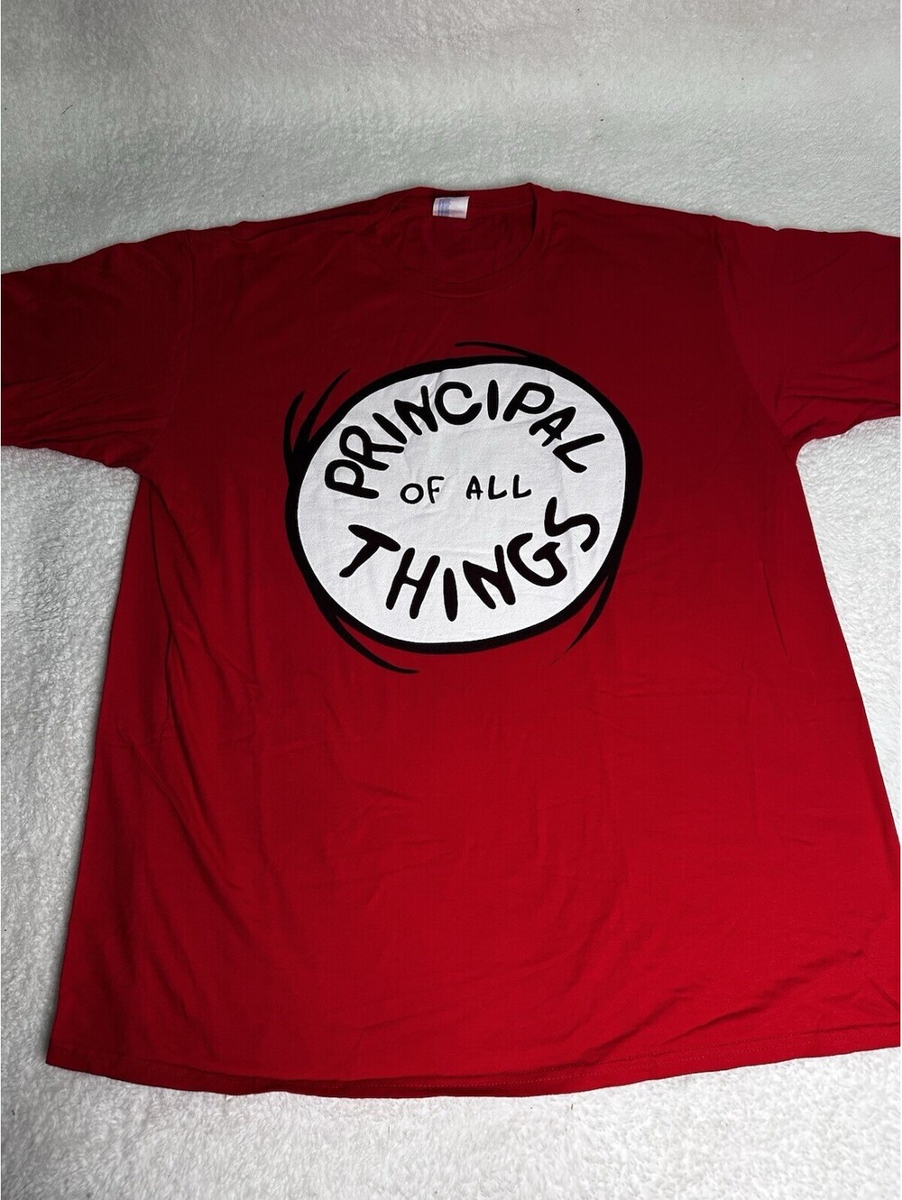 Dr. Seuss Principal of All Things Graphic T-Shirt Red Port & Company Men’s XL